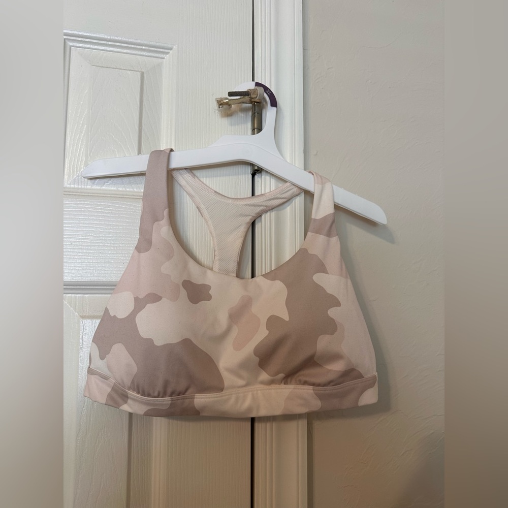All in Motion women’s cream camo sports bra. Size L